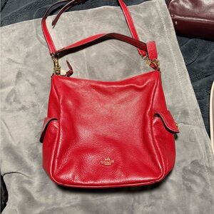 Coach Cherry Red Leather Shoulder Bag